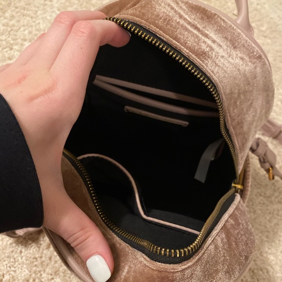 Velvet light-pink Mini Backpack - Picture 4 of 5
